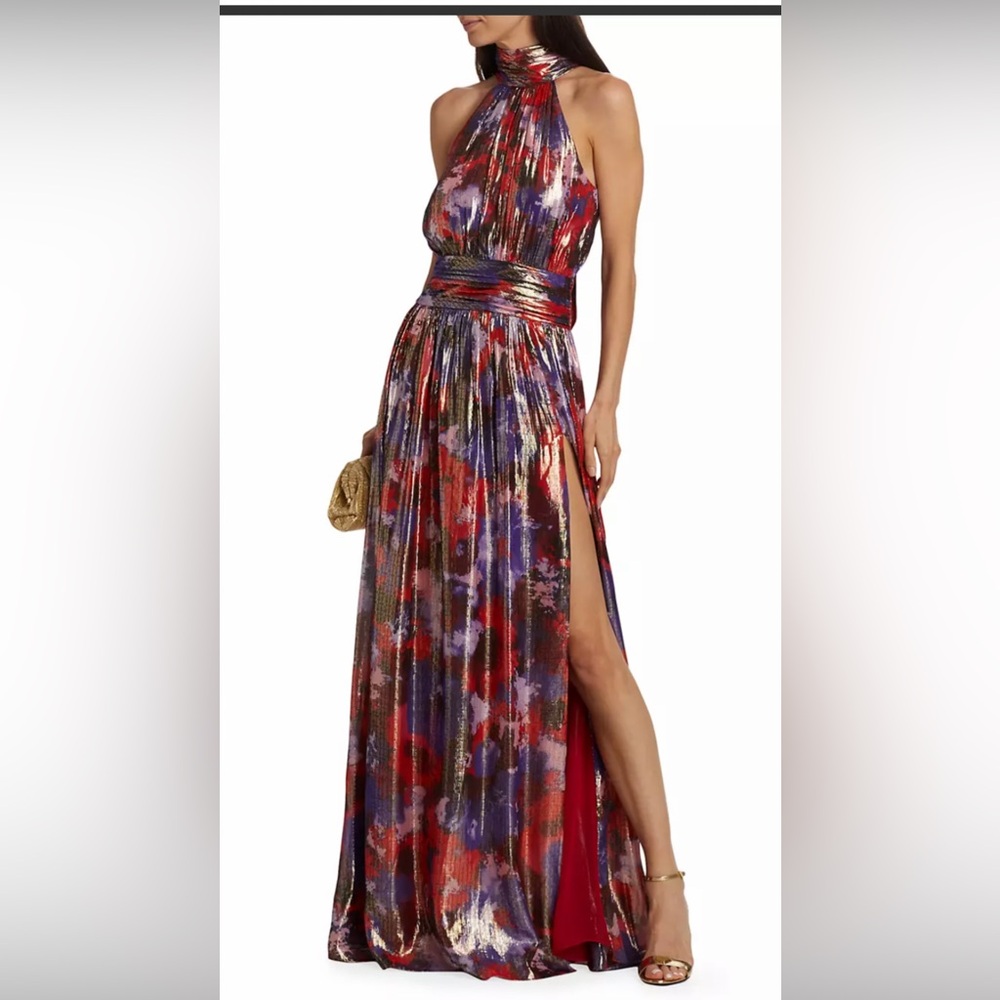 Multicolor Halter Maxi Dress